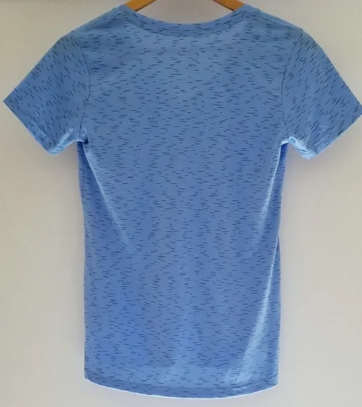 Reebok blue shorts Sleeve gym Workout tops size S - Picture 3 of 6